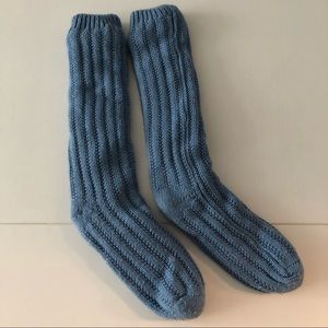 Indigo reading sock. Blue